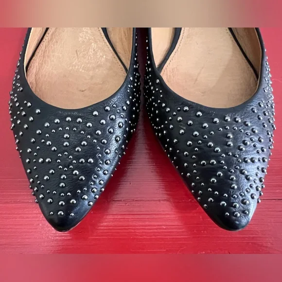 Coach black leather studded flats sz 10 🤩 - Picture 4 of 10